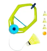 Single-Player Badminton Rebound Trainer, Table Tennis Ball & 3 Badminton Shuttlecocks, Door-Mounted Practice Aid, Solo Training for Children and Adults, Enhances Reflexes for Indoor Practice