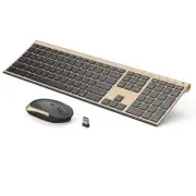 Wireless Keyboard and Mouse, 2.4GHz Rechargeable Compact Quiet Full-Size Keyb...