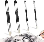 Sketch Brush, 4 Pcs Blending Sponge Pen, Artist Blending Sponge Pen for Highlighting, Shadowing, Detailing, and Correcting Drawings
