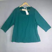 Millers Casual Knit Top size 22 Teal Plus Size Polyester Blend Comfy Womens