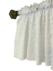 White Ruffled Valance Sheer Short Curtain Window Treatment for Girl Nursery Room
