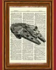 Millennium Falcon Star Wars Dictionary Art Print Book Picture Poster Gift