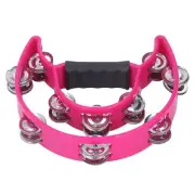 Musical Tambourine Half Moon Double Row Jingles Handheld Percussion Drum For MGR