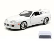 DIECAST CAR & DISPLAY CASE 1995 BRIAN TOYOTA SUPRA WHITE JADA 97375 1/24 SCALE