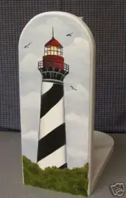 HP PAPER TOWEL HOLDER/LIGHT HOUSE & MATCHING NAPKIN HOLDER