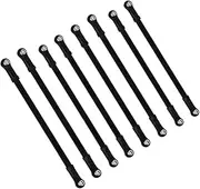 Beatifufu Rc Car Pull Rods 8pc Aluminum Alloy Set Extended Length 313mm for 1/10 Scale Models Scx10 Compatible