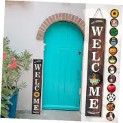 Wind-withstand Tall Welcome Sign for Front Door Porch Standing,12 Seasonal