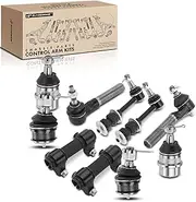 Set of 10, Front Sway Bar Link, Upper Lower Ball Joint, Outer Tie Rod End, Compatible with Dodge Ram 1500 2000-2001