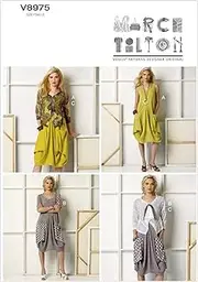 Vogue 8975 Misses' Draped-Pocket Dresses and Jacket Sewing Pattern, Size 4-6-8-10-12-14