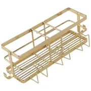 Golden Toothbrush Holder With Free Punching Bathroom Shelf Bathroom Rack Shampoo Holder