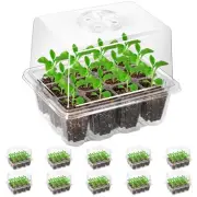 10 Packs Seed Starter Tray with Elevated Lid, 120 Cells Thicken Seed Starting...