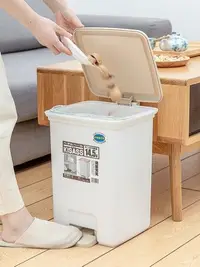 在飛比找Yahoo!奇摩拍賣優惠-“正品”垃圾桶日本進口SANKO腳踏垃圾筒廚房家用分類垃圾箱