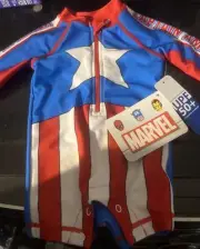 Sunsafe Swimming Costume Captain America Swimsuit Kids Swimwear 3-6 Months