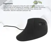 USB Vertical Wired Mouse 4 Adjustable DPI Silent Click Ergonomic Vertical Op JJS