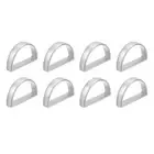 8Pcs D-shape Napkin Rings, Table Napkin Holders for Decorations, Matte Silver