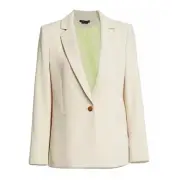 $395 Alice + Olivia Single Breasted Bergen Blazer in Taupe / Cream Sz XL NWT