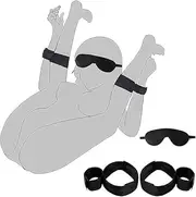 BDSM Kit Bondage Restraints Set Padded Wrist Thigh Cuffs,Sex Toy for Women Adjustable Bondage Gear & Accessories Handcuffs Leg Straps Sex Slave Beginner Kit SM Games for Couples, Party, Gift