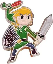 [Pinsphere] Link Enamel Pin, Legend of Zelda, Video Game Pin for Men, Women, and Fans, Badge, Souvenir Gift, Link with the Minish Cap, Ezlo, 1.25 Inches Tall, enamel, no gemstone
