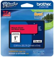 Brother 1" (24mm) Black on Red P-touch Tape for PT2430PC, PT-2430PC Printer
