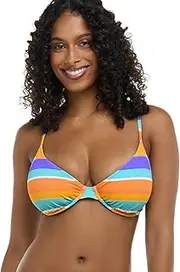 [Body Glove] Women's Solo Underwire D, Dd, E, F Cup Bikini Top Swimsuit with Adjustable 2-Way Back Detail