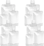 12 Pieces Travel Containers for Toiletries, TSA Approved Stand Up Screw Cap Pouch, Travel Size Refillable Empty Squeeze Pouch, Lotion Shampoo Shower Gel Squeezable Bag, 30ml/50ml/100ml