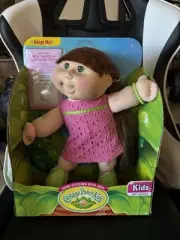 Cabbage Patch Kid Doll Pink Dress Green Shoes Eyes Long Hair