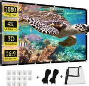 Projector Screen,150“ 4K 16:9 HD Rear Front Projector Screen Anti-Crease Fold...