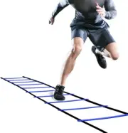 Outdoor Sports Blue Agility Training Ladder Speed 12 Rung 20ft. W/ Carrying Bag