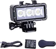 [Suptig] Diving Light High Power Dimmable Waterproof LED Video Light Fill Night Light Diving Underwater Light for Gopro Hero 12/11/10/9/8/7/6/5/4/3/3+/Hero Session/AKASO/DJI osmo Waterproof 147ft(45m)