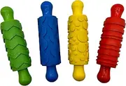 Craftplay Rubber Pattern Making Rolling pins - Pack of 5 Assorted Patterns - Strong Plastic Handles