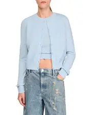 Sandro Emile Ruffled Cardigan