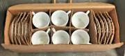 Vintage 24 Pc Fine China Demitasse Espresso Tea 12 Cups 12 Saucer Rose Set New