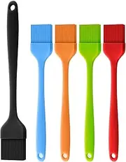 5 Pack Silicone Basting Pastry Brush, H HOME-MART Heat Resistant Pastry Brush Set, Strong Steel Core and One-Pieces Design, Perfect for BBQ Grill Baking Kitchen Cooking (5 Pack)