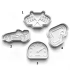 Car Racing Race Cookie Cutter embosser Stamp Fondant Set high Quality