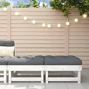 Generic Garden Footstools with Cushions 2pcs White Solid Wood Pine