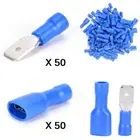 100Pcs Female&Male Spade Insulated Connectors Crimp Electrical Wire Terminal ZC