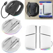 For PS5 Slim Gaming Console Host RGB Vertical Stand Docking Mount Bracket Holder