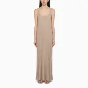 [Max Mara Pianoforte] Light yellow long dress with lurex in viscose L Yellow