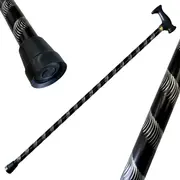 90cm Extra Sturdy Aluminium Walking Stick Pole w Ergonomic Handle Black/Silver