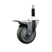 4 Inch SS Gray Poly Swivel 7/8 Inch Expanding Stem Caster Total Lock Brake SCC