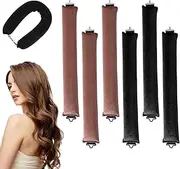 Pack of 6 Jumbo Curling Irons Without Heat, Heat-Free Curlers, Curlers Overnight with Hooks, Soft Velvet Overnight Blowout Curling Irons, Curlers Heatless Curls for All Hair Types