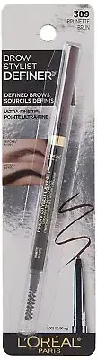 LOREAL Brow Stylist Ultra Fine Tip Brow Pencil BRUNETTE 389 spoolie waterproof