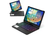 WASSUP For iPad 10th Gen 10.9 inch 2022 Keyboard Case 360 Rotatable Backlit Keyboard with Pencil Holder-Black
