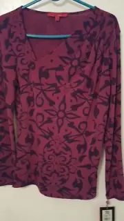 Narciso Rodriguez Design Nation Size Medium Long Sleeve Blouse Top Nwts Rtl $48