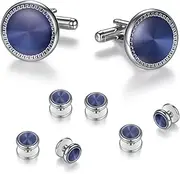 [LBZ4ZUONISP] Mens Cufflinks and Tuxedo Studs Set Cuff Links Mens Tuxedo Buttons Cufflinks with Box for Tuxedo Shirts Wedding Business Gift
