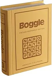 WS Game Company Boggle Vintage Bookshelf Edition Board Game - Word Game for 2-6 Players, Ages 8 and Up