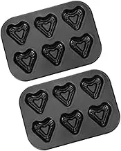 WADY Mini Heart Muffin Pan, 2pcs 6-Cup Heart Shaped Muffin Pan, Mini Muffin Pan, Mini Heart Shaped Molds for Baking, Nonstick Heart Shaped Cupcake Pan for Brownies, Tartlets and Egg Bites (Heart)