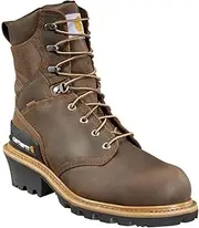 [CARHARTT] Mens CML8369-M 8" Waterproof Composite Toe Leather Logger Boot Cml8369 Brown Size: