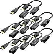 Displayport to HDMI Adapter 10-Pack, 4K UHD Not Bidirectional Display Port DP to HDMI Cable Male to Female Port Support Video & Audio Compatible with Computer, PC, Monitor, Projector, HDTV