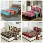 4PC Bohemia Deep Fitted Sheet Set Mattress Protector Queen King Size Bedding Set